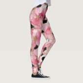 Abstract Pink And Black Alcohol Ink Art Leggings (Rechts)
