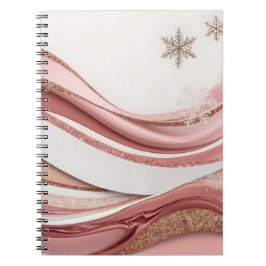 Abstract Pink and Gold Glitter Waves Notebook Notizblock