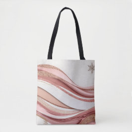 Abstract Pink and Gold Glitter Waves Tote Bag Tasche