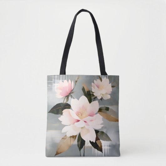 Abstract Pink and White Wabi-Sabi Flowers Tasche (Vorderseite)