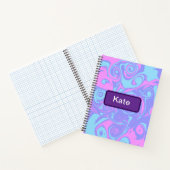 Abstract Pink Blue swirls  Notizblock (Innenseite)