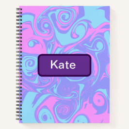 Abstract Pink Blue swirls  Notizblock