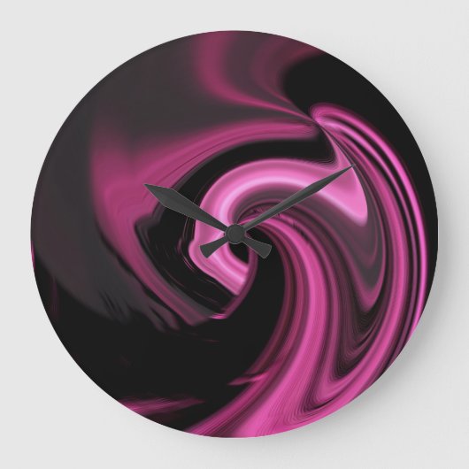Abstract Pink Heart Wall Clock Große Wanduhr (Vorderseite)