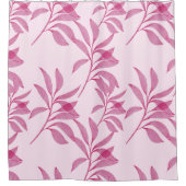 Abstract Pink Leaf Pattern Duschvorhang (Vorderseite)
