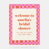 Abstract Pink Orange Custom Bridal Shower Welcome  Acrylschild (Vorderseite)