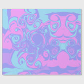 Abstract pink purple blue swirls geschenkpapier (Flach)
