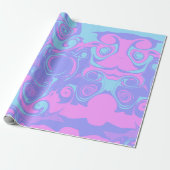 Abstract pink purple blue swirls geschenkpapier (Ungerollt)