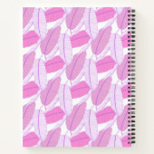 Abstract Pink Purple Tropical Palm Leaf Monogram Notizblock (Rückseite)
