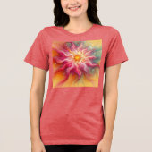Abstract Pink Sun Rays Landscape Tri-Blend Shirt (Vorderseite)