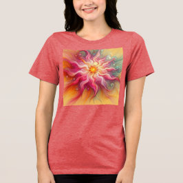 Abstract Pink Sun Rays Landscape Tri-Blend Shirt