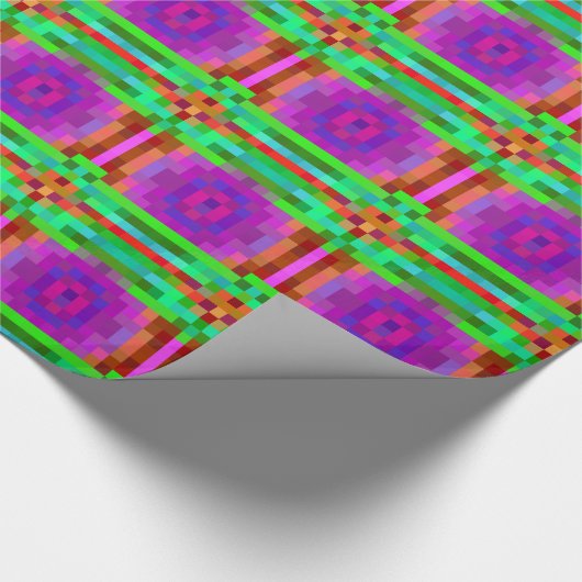Abstract Pixel Art Colorful Mosaic Geschenkpapier (Ecke)