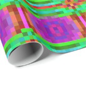 Abstract Pixel Art Colorful Mosaic Geschenkpapier (Rolleneckpunkt)