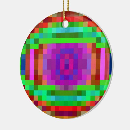 Abstract Pixel Art Colorful Mosaic Keramik Ornament (Links)