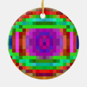 Abstract Pixel Art Colorful Mosaic Keramik Ornament (Hinten)