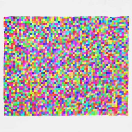 Abstract Pixelated RGB Fleecedecke (Vorderseite (Horizontal))