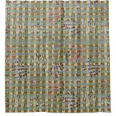 Abstract Plaid Geometric Grid Pattern Art Duschvorhang (Vorderseite)