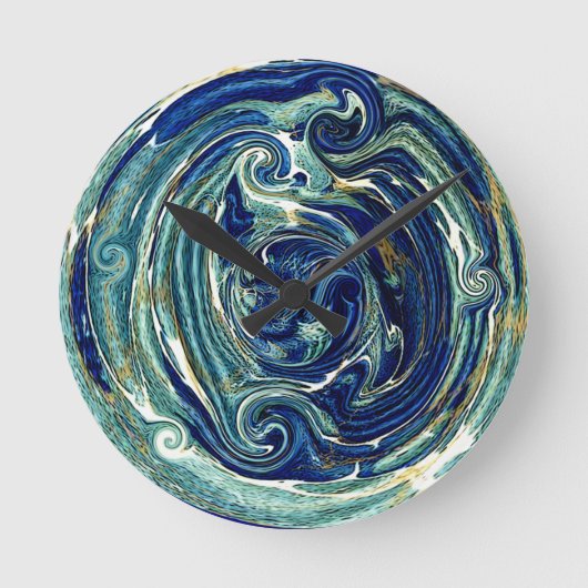 Abstract Planet Earth Wall Clock Runde Wanduhr (Vorderseite)
