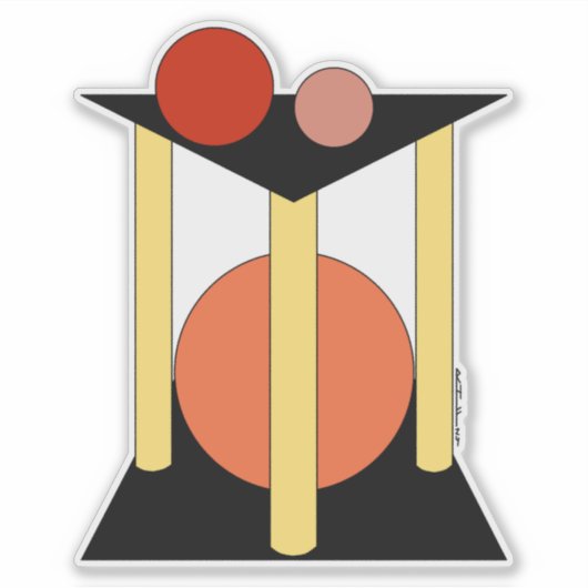 Abstract Platforms, Pillars, and Circles Aufkleber (Vorderseite)