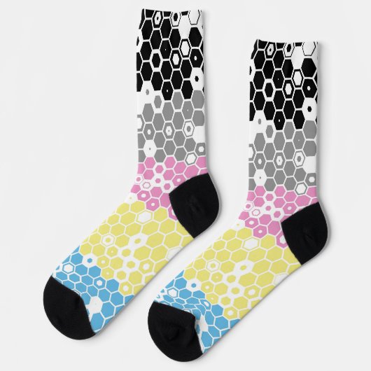 Abstract Polygender Pride Flag  Socken (Linkes Detail)