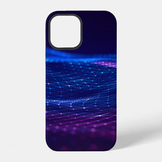 Abstract polygonal space low poly dark background iPhone hülle (Rückseite)