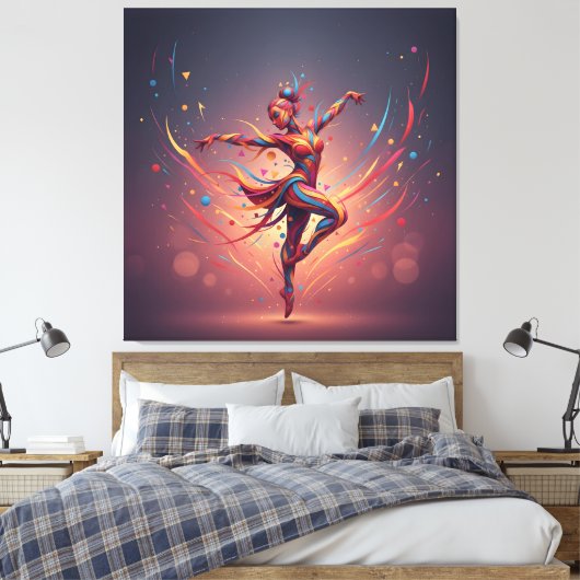 Abstract Pop Art Dancer  Leinwanddruck (Insitu (Schlafzimmer))
