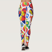 Abstract Pop Art Primary Color Pattern Leggings (Rückseite)