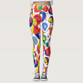 Abstract Pop Art Primary Color Pattern Leggings (Vorderseite)