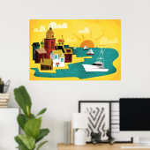 Abstract Port City Poster (Heimbüro)