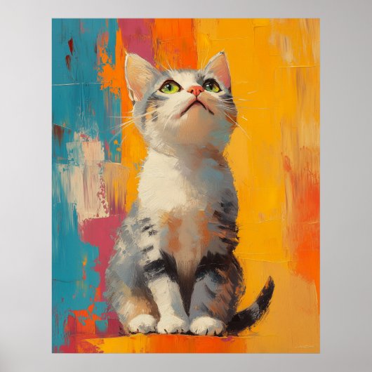 abstract portrait, color blocks, white hair, moder poster (Vorne)