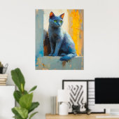 abstract portrait, color blocks, white hair, moder poster (Heimbüro)