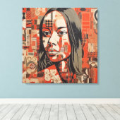 Abstract Portrait of a Woman Leinwanddruck (Insitu (Holzboden))