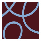 Abstract Poster – Blue Lines Burgundy (Vorderseite)