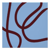 Abstract Poster – Burgundy Lines on Light Blue (Vorderseite)