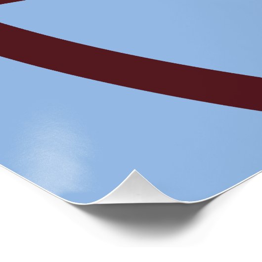 Abstract Poster – Burgundy Lines on Light Blue (Ecke)