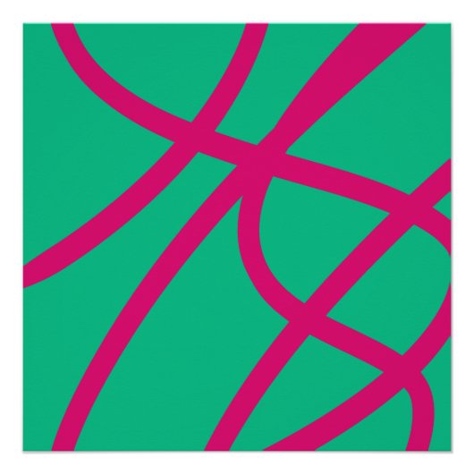 Abstract Poster – Red Lines on Green (Vorderseite)