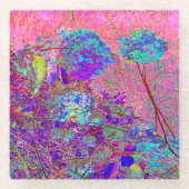 Abstract Purple and Blue Hydrangea with Magenta Glasuntersetzer (Vorderseite)