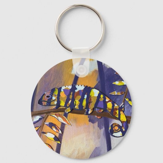 Abstract Purple and Orange Chameleon Keychains Schlüsselanhänger (Vorderseite)