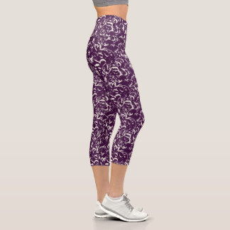 Abstract Purple Capris for Any Occasion