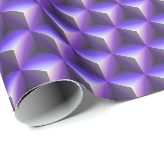Abstract Purple Cube Block Pattern Geschenkpapier (Rolleneckpunkt)