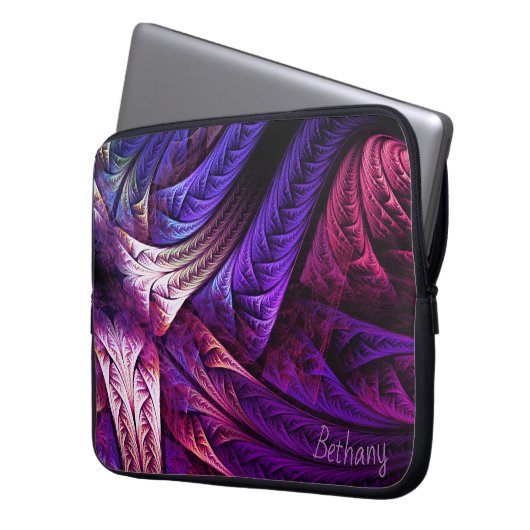 Abstract Purple Fractals Personalized Laptopschutzhülle (Vorderseite Links)