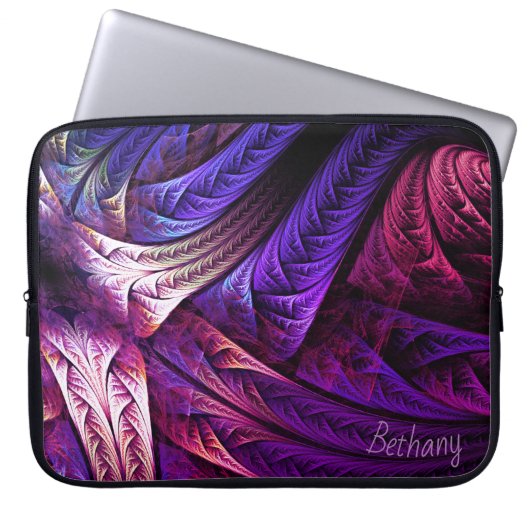Abstract Purple Fractals Personalized Laptopschutzhülle (Vorderseite)