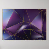 Abstract purple geometric with golden lines poster (Vorne)