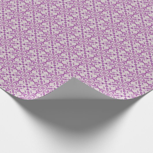 Abstract Purple Orchid Flower Design Pattern Art Geschenkpapier (Ecke)