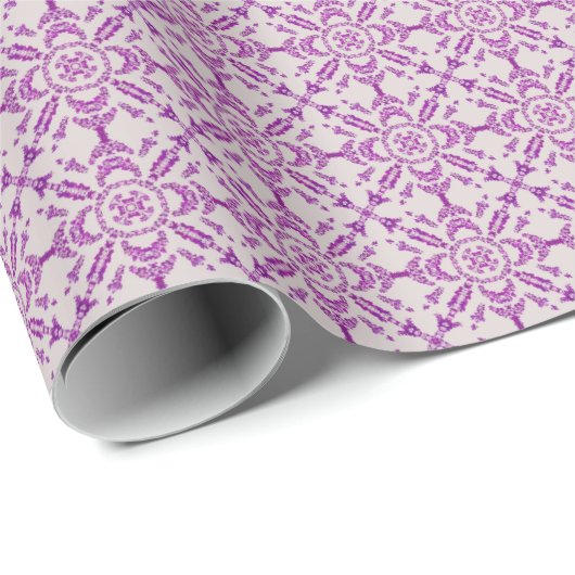 Abstract Purple Orchid Flower Design Pattern Art Geschenkpapier (Rolleneckpunkt)