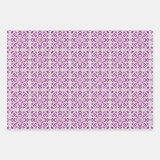 Abstract Purple Orchid Flower Design Pattern Art Geschenkpapier Set (Vorderseite)