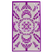 Abstract Purple Orchid Flower Design Pattern Art  Kleine Geschenktüte (Rückseite)