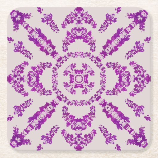 Abstract Purple Orchid Flower Design Pattern Art Rechteckiger Pappuntersetzer (Vorderseite)