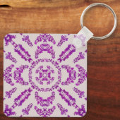 Abstract Purple Orchid Flower Design Pattern Art Schlüsselanhänger (Rückseite)