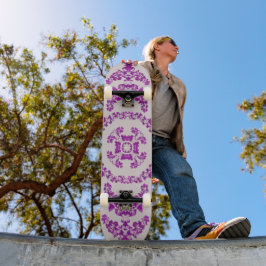 Abstract Purple Orchid Flower Design Pattern Art Skateboard