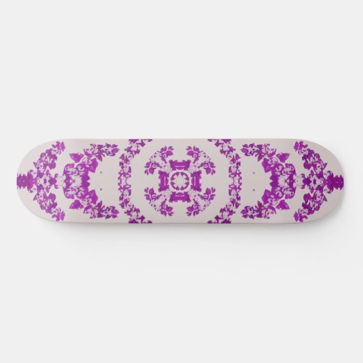 Abstract Purple Orchid Flower Design Pattern Art Skateboard (Horizontal)
